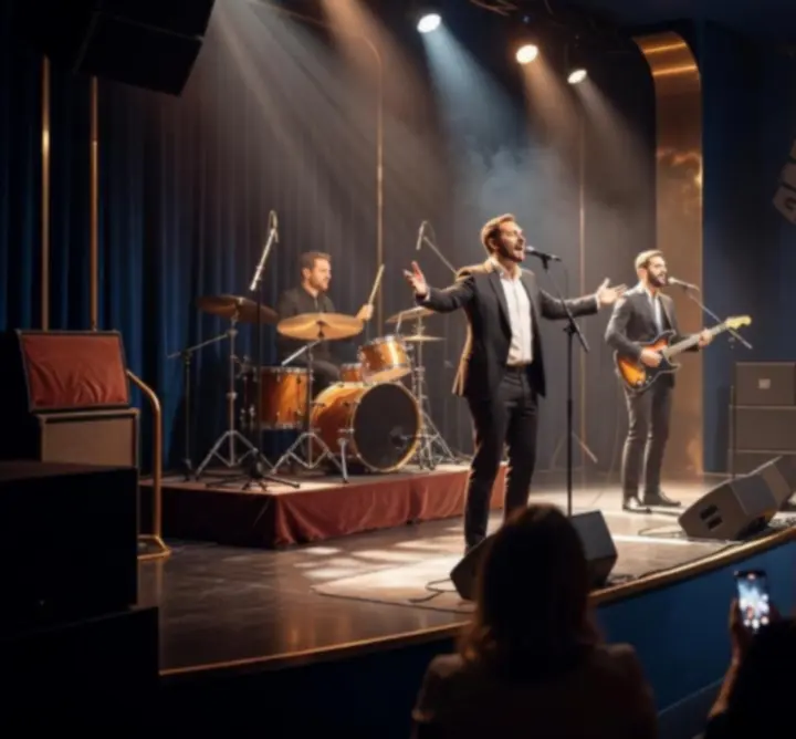 Hangulatos élő koncert est fényárban úszó színpaddal és lelkes közönséggel