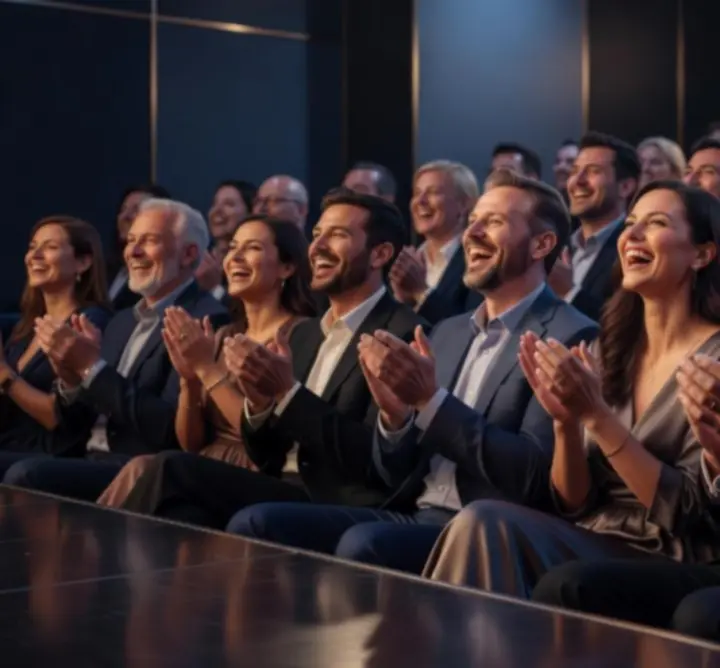 Nevető közönség egy stand-up esten